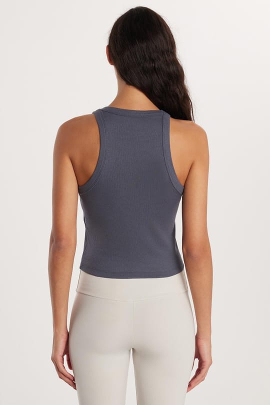 Kadın Slim Fit Halter Yaka Modal Kumaş Antrasit Body Atlet