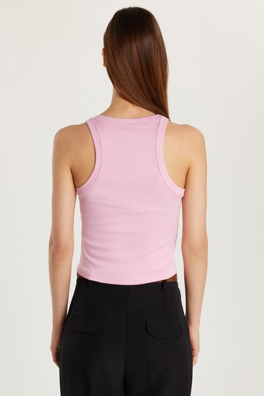 Kadın Slim Fit Halter Yaka Modal Kumaş Pembe Body Atlet