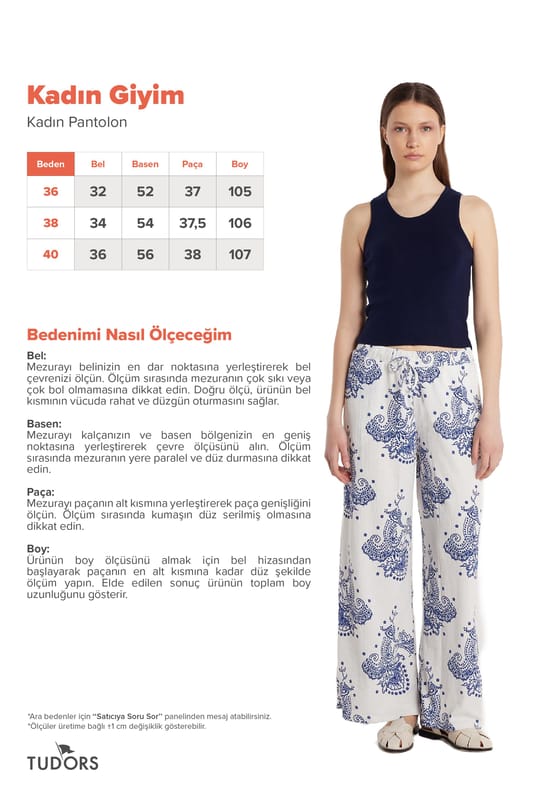 Kadın Relax Fit Rahat Kesim Beli Lastikli Desenli Gofre Beyaz Pantolon