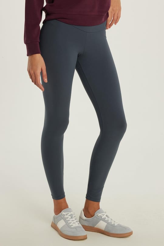 Kadın Süper Slim Beli Lastikli İnterlok Standart Boy Normal Bel Antrasit Tayt