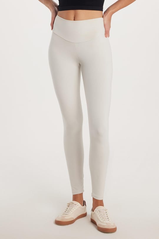 Kadın Süper Slim Beli Lastikli İnterlok Standart Boy Normal Bel Gri Tayt