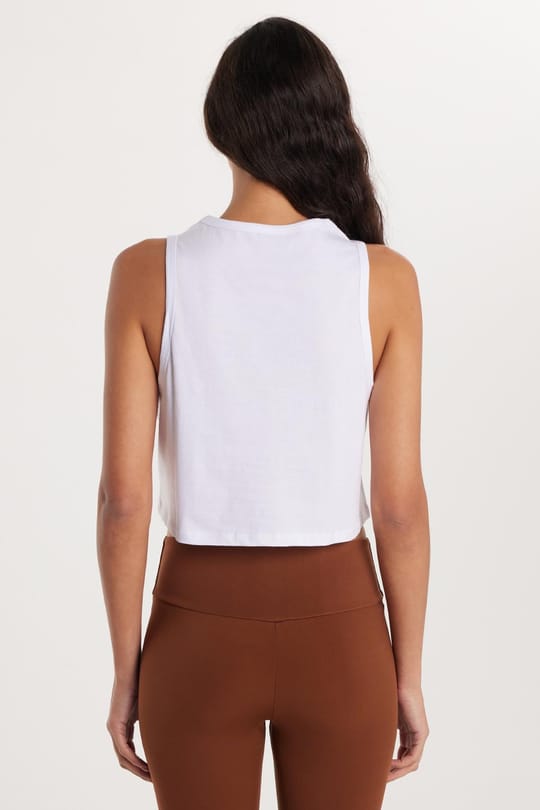 Kadın Slim Fit Dar Kesim %100 Pamuk Bisiklet Yaka Düz Basic Beyaz Crop Atlet