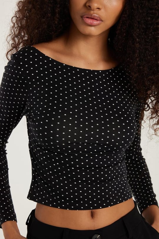 Kadın Slim Fit Dar Kesim Sırt Detaylı Siyah Bluz