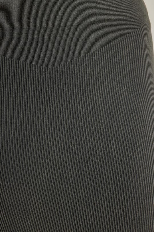 Kadın Slim Fit Pamuklu Düz Uzun Antrasit Etek
