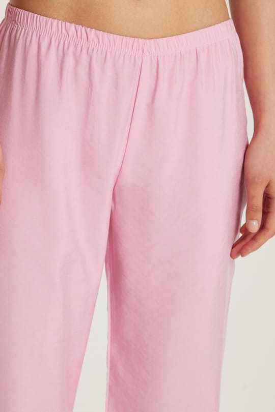 Kadın Regular Fit Beli Lastikli Modal İspanyol Paça Pembe Pantolon
