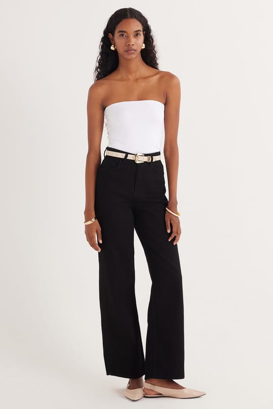 Kadın Slim Fit Dar Kesim Straplez Beyaz Body