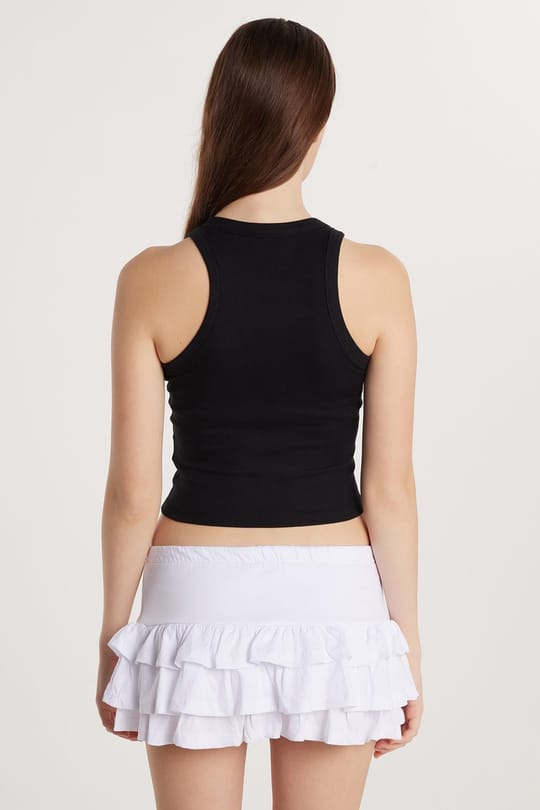 Kadın Modal Kumaş Slim Fit Dar Kesim Bisiklet Yaka Siyah Body Atlet