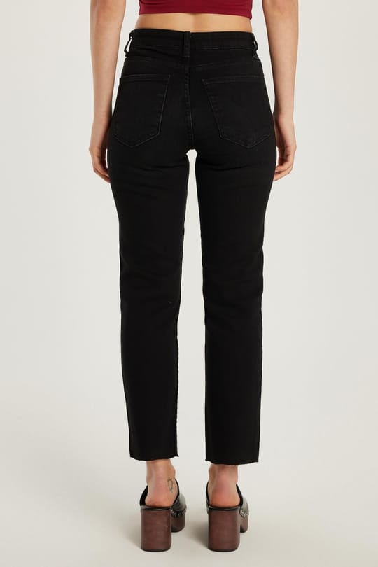 Kadın Slim Fit Dar Kesim Kısa Boru Paça Füme Jean Kot Pantolon 