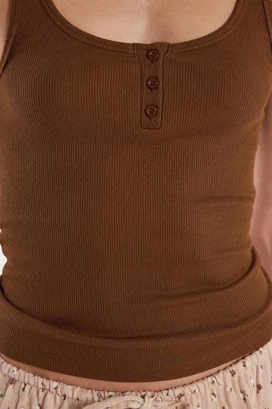 Kadın Modal Kumaş Standart Fit İnce Askılı U Yaka Düğmeli Body Atlet