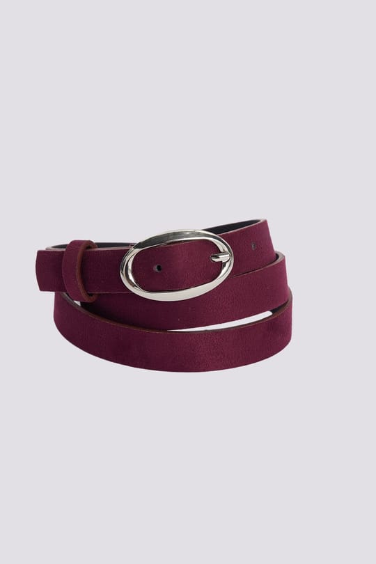 Kadın Oval Tokalı 110 cm Standart Bordo Kemer