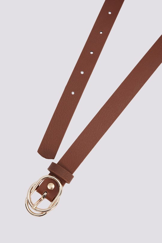 Kadın 110cm Gold Tokalı Taba Kadın Kemer 
