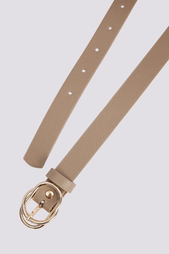 Kadın 110cm Gold Tokalı Bej Kadın Kemer 