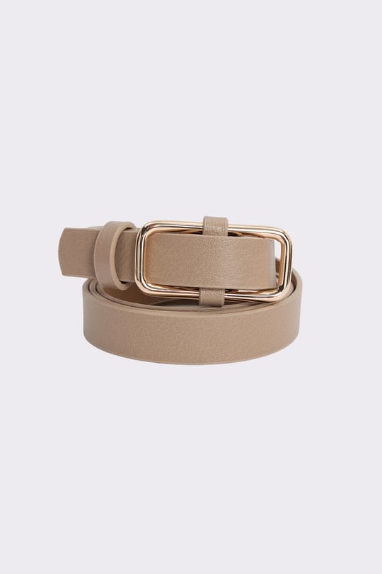 Kadın Gold Tokalı 2 cm 3lü Set Siyah-Bej-Kahverengi Kemer