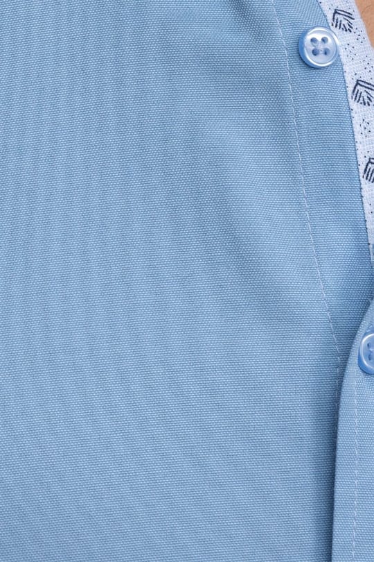 Erkek Regular Fit Klasik Kesim Pamuklu Oxford Doku Tek Cepli Mavi Düğmeli Yaka Gömlek