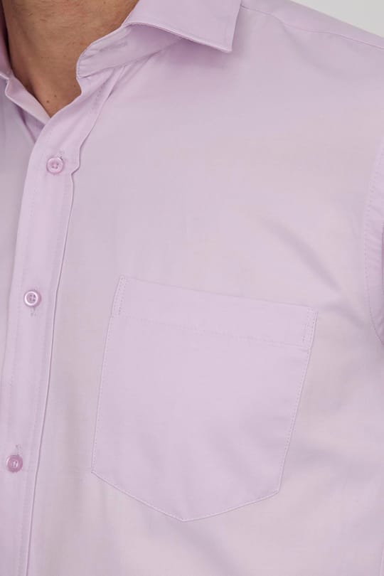 Erkek Regular Fit Klasik Kesim Pamuklu Düz Pembe Gömlek