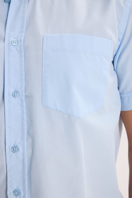 Erkek Regular Fit Klasik Kesim Düz Kravatlık Kolay Ütü Mavi Gömlek