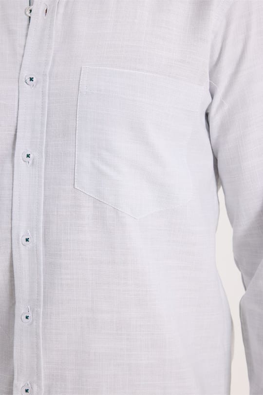Erkek Regular Fit Klasik Kesim Oversize %100 Pamuk Keten Doku Yeşil Gömlek
