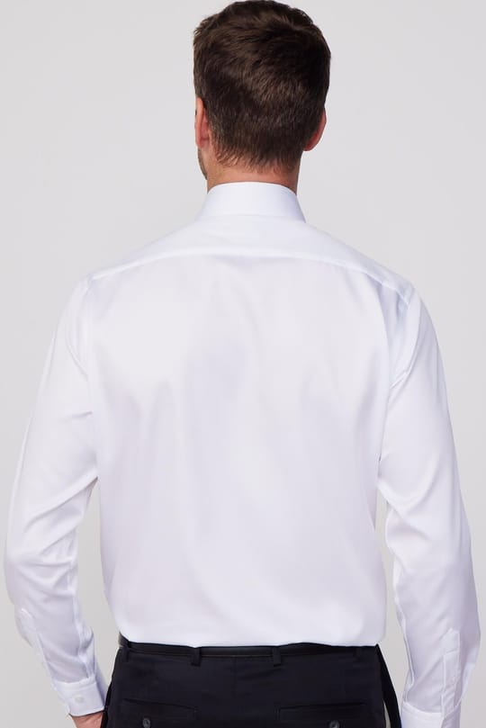 Regular Fit Beyaz Non-Iron %100 Pamuk Doğa Dostu Ekoteks Belgeli Ütü Gerektirmez Gömlek