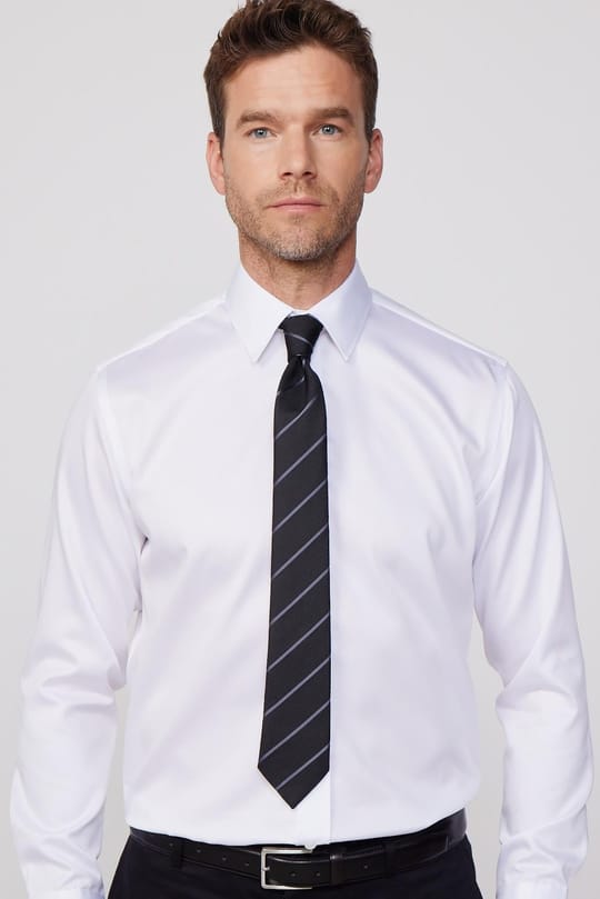 Regular Fit Beyaz Non-Iron %100 Pamuk Doğa Dostu Ekoteks Belgeli Ütü Gerektirmez Gömlek