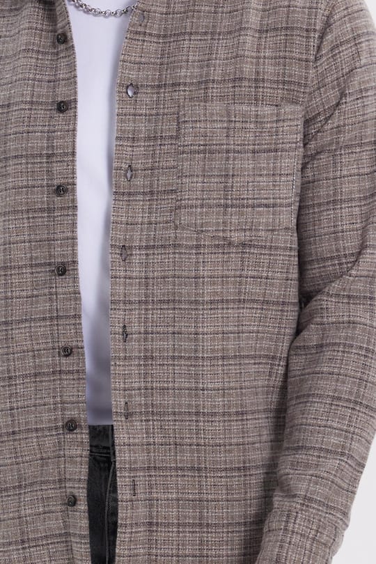 Erkek Klasik Fit Rahat Kesim Kışlık Kareli Oduncu Gömlek