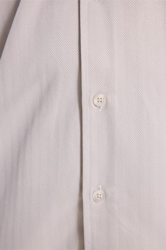 Erkek Regular Fit Klasik Kesim Pamuklu Kısa Kollu Armürlü Bej Gömlek