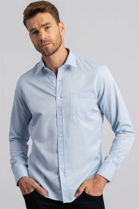 Klasik Fit Rahat Kesim Çizgili Erkek Gömlek