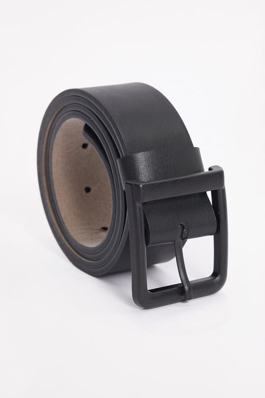 Erkek Mat Siyah Kare Tokalı 4 Cm Kemer