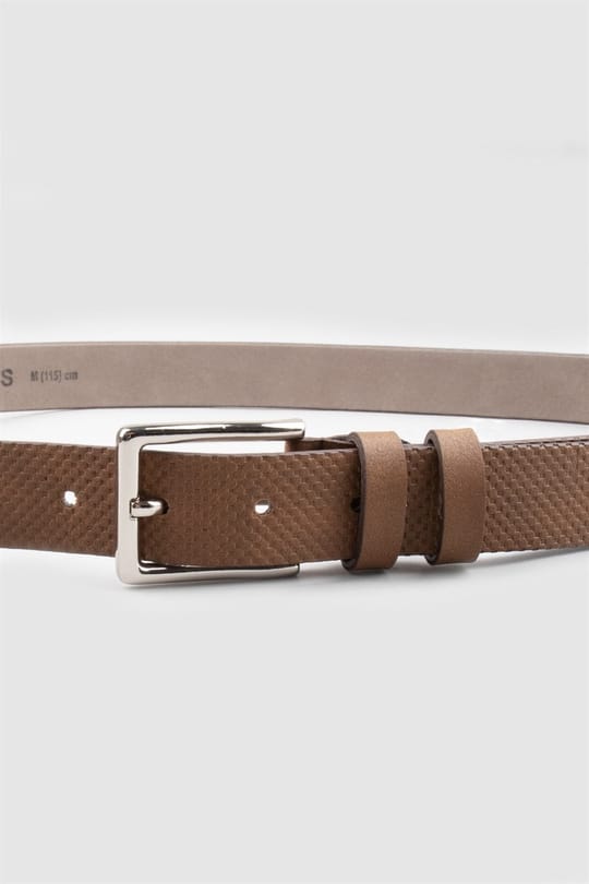 Erkek 3 cm Klasik Krem Renk Kemer