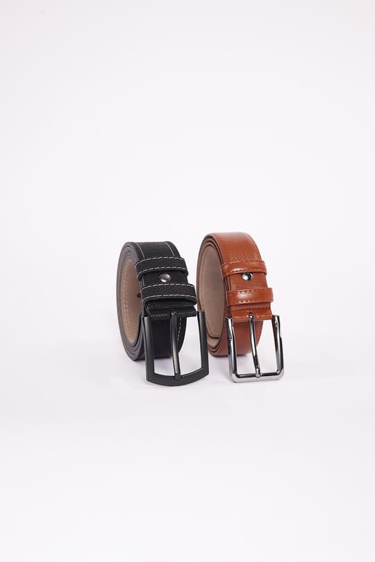 Erkek 2li Set 3,5 Cm Kahverengi 4 Cm Spor Siyah Kemer