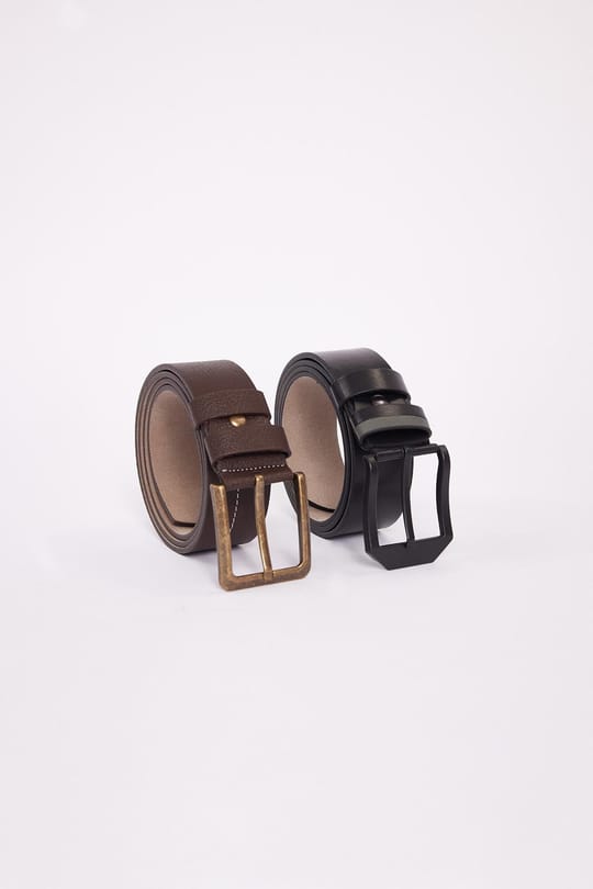 Erkek 2li Set 4 Cm Siyah 4 Cm Kahverengi Spor Kemer
