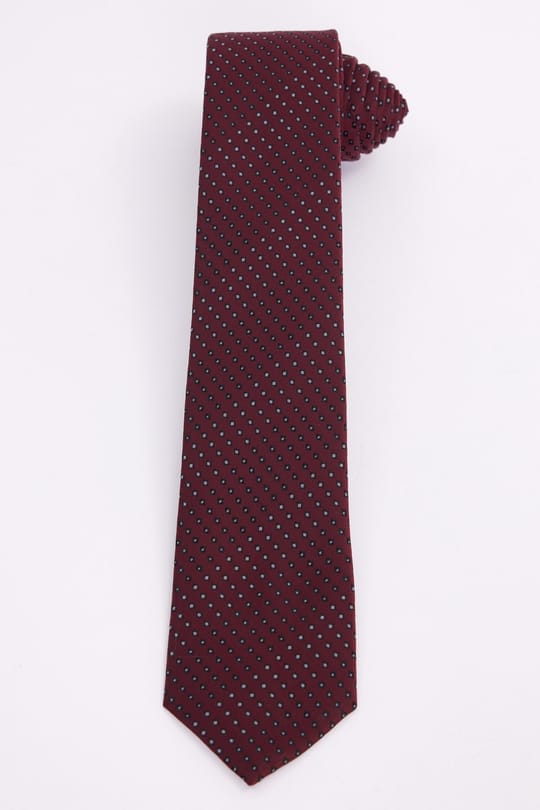 Bordo Desenli Cep Mendilli Klasik Kravat