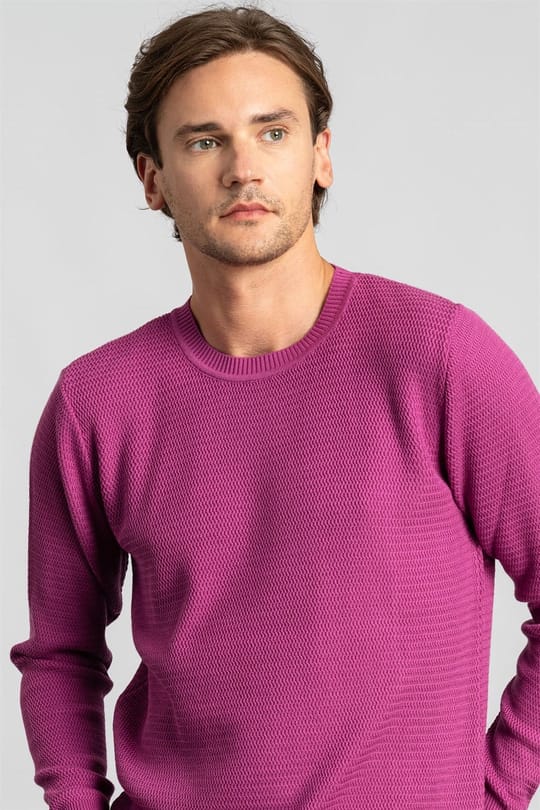 Slim Fit Dar Kesim Armürlü Erkek Kazak
