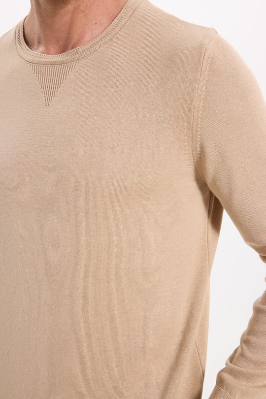 Erkek Standart Fit Normal Kesim Bisiklet Yaka Taş Triko Kazak