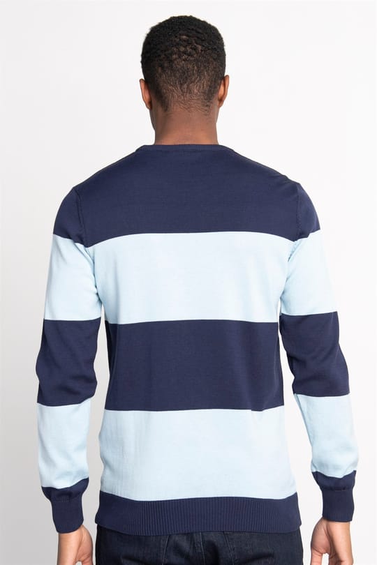 Erkek Slim Fit Dar Kesim Bisiklet Yaka Desenli Renkli Triko Kazak