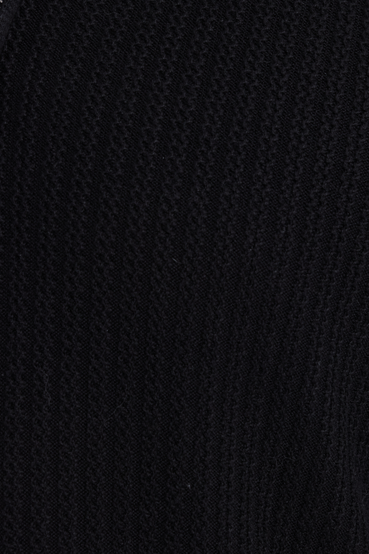 Erkek Slim Fit Dar Kesim Dik Yaka Fermuarlı Siyah Kazak