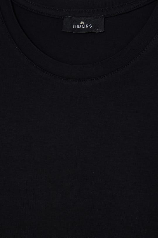 Erkek Slim Fit Dar Kesim Pamuklu Yumuşak Dokulu Bisiklet Yaka Likralı Siyah Sweatshirt