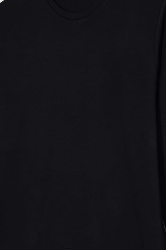 Erkek Slim Fit Dar Kesim Pamuklu Yumuşak Dokulu Bisiklet Yaka Likralı Siyah Sweatshirt