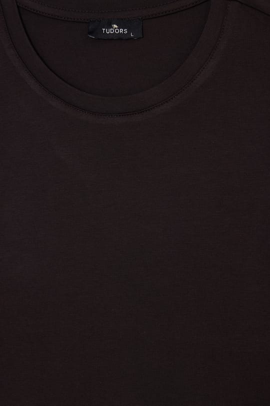 Erkek Slim Fit Dar Kesim Pamuklu Yumuşak Dokulu Bisiklet Yaka Likralı Kahverengi Sweatshirt