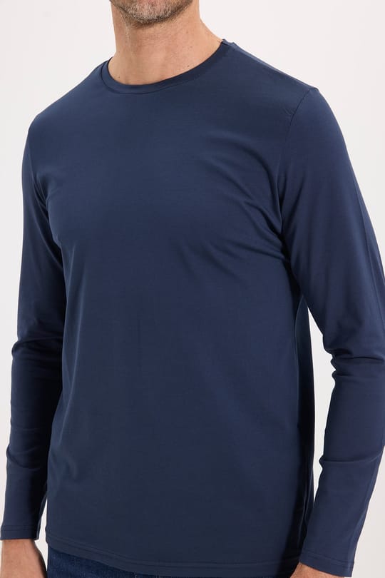Erkek Slim Fit Dar Kesim Pamuklu Yumuşak Dokulu Bisiklet Yaka Likralı Lacivert  Sweatshirt