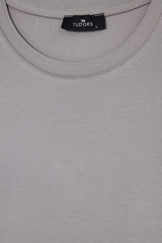 Erkek Slim Fit Dar Kesim Pamuklu Yumuşak Dokulu Bisiklet Yaka Likralı Gri Sweatshirt