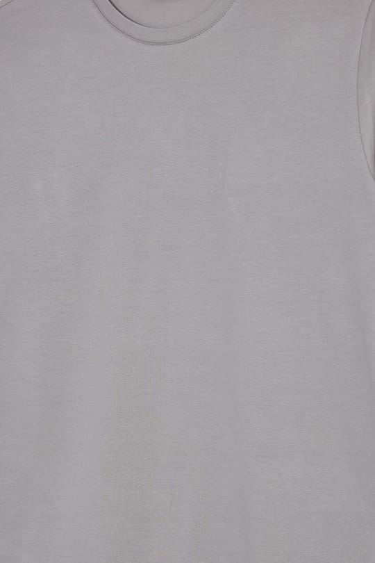 Erkek Slim Fit Dar Kesim Pamuklu Yumuşak Dokulu Bisiklet Yaka Likralı Gri Sweatshirt