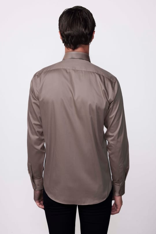 Modern Slim Fit Uzun Kollu Pamuk Saten Premium Seri Dore Erkek Gömlek