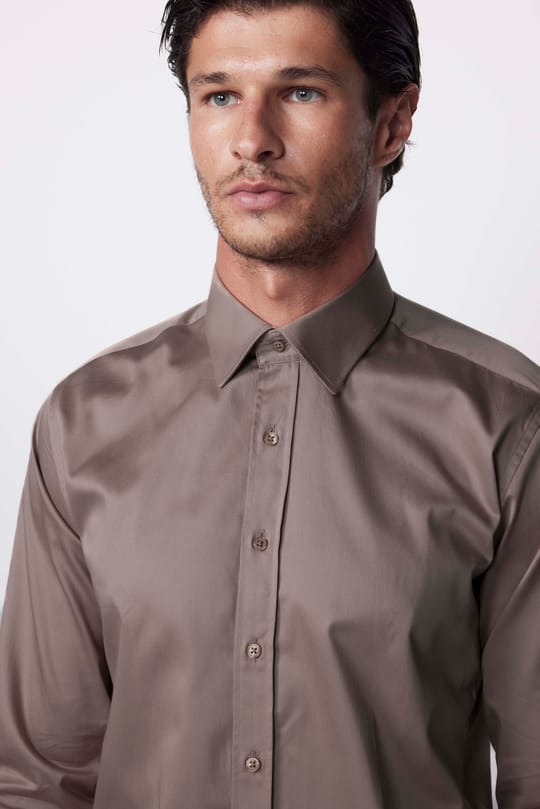 Modern Slim Fit Uzun Kollu Pamuk Saten Premium Seri Dore Erkek Gömlek