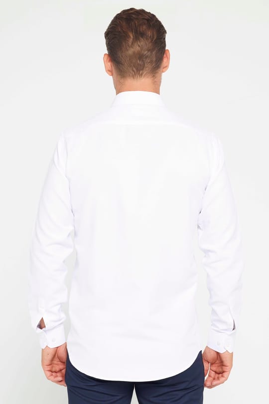 Modern Slim Fit Pamuklu Kolay Ütü Armürlü Erkek Gömlek
