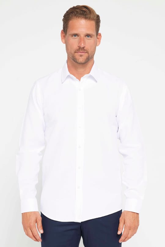 Modern Slim Fit Pamuklu Kolay Ütü Armürlü Erkek Gömlek