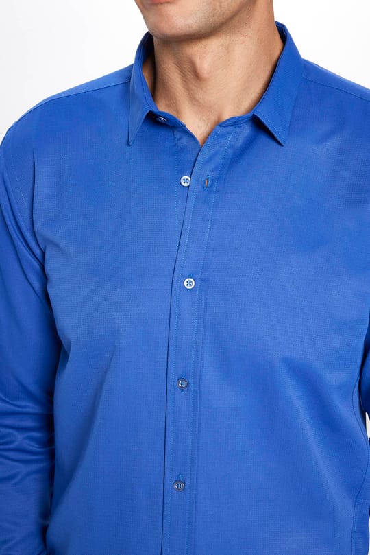 Modern Slim Fit Pamuklu Kolay Ütü Armürlü Erkek Gömlek