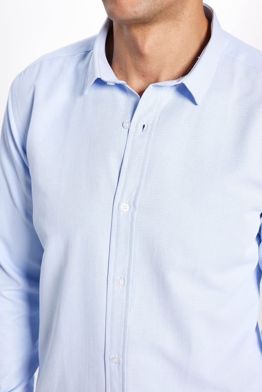 Modern Slim Fit Pamuklu Kolay Ütü Armürlü Erkek Gömlek