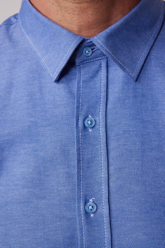 Modern Slim Fit Pamuklu Kolay Ütü Armürlü Erkek Gömlek