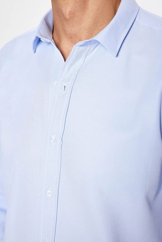 Modern Slim Fit Pamuklu Kolay Ütü Armürlü Erkek Gömlek
