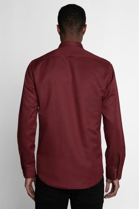 Modern Slim Fit Pamuklu Kolay Ütü Armürlü Erkek Gömlek